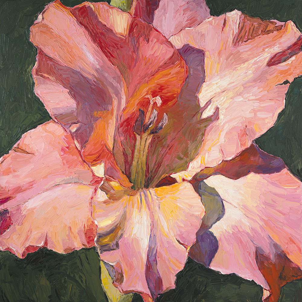 Gladiolus — palette-knife oil painting by Evgeny Maximov