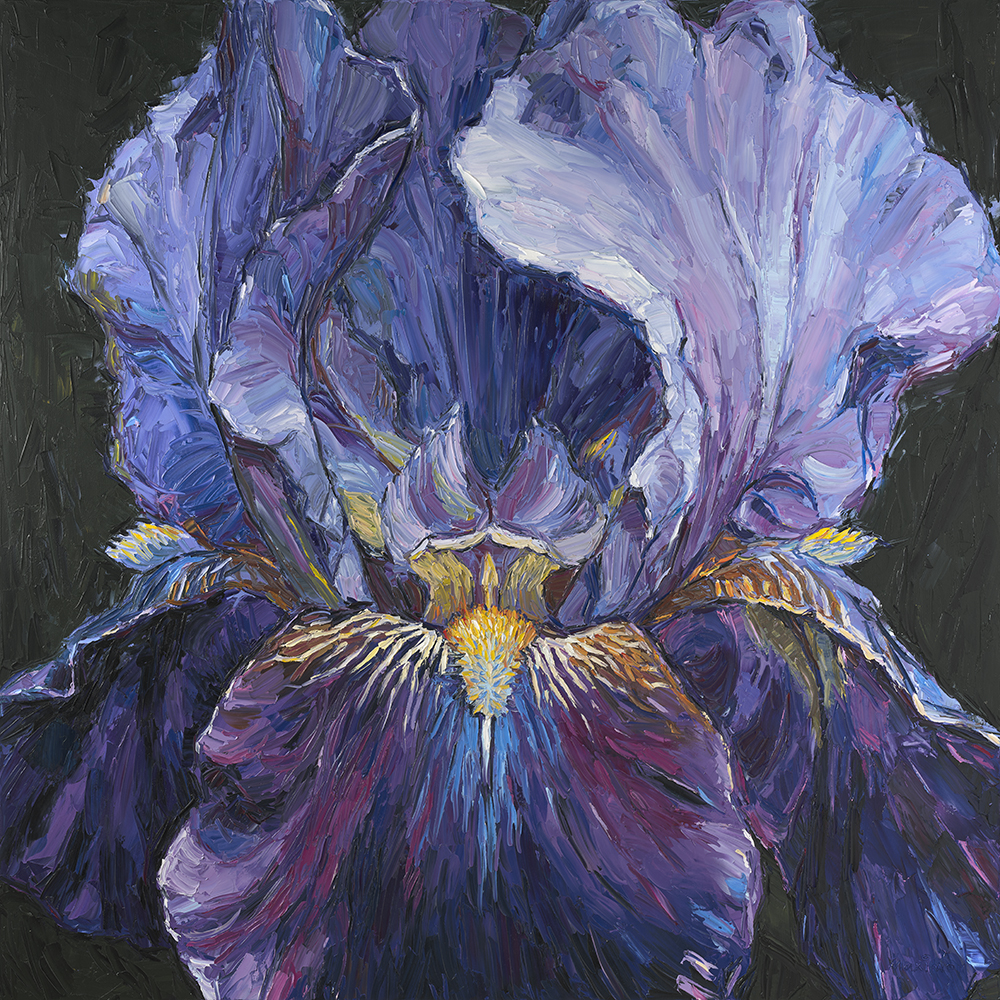 Iris — palette-knife oil painting by Evgeny Maximov